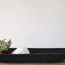 Creative Co-Op Decorative Paulownia Wood Bowl, Black (22.75" L)