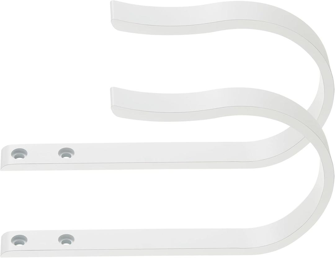 Matte White Curtain Drapery Holdbacks,2Pcs Solid Aluminum U Shaped Wall Mounted Curtain Tiebacks