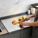35.4"x22.8" Extra Large 304 Stainless Steel Cutting Board, Metal Chopping Board with Lip Easy Clean Metal Pastry Kneading Board for Kitchen Countertop Food Grade Pastry Kneading Dough Board