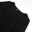 Artfish Women's Square Neck Long Sleeve Ribbed Slim Fitted Casual Basic Crop Top (Black, M)