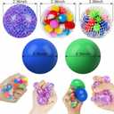 5PACK Stress Balls for Adults Size 2.36 inches, Squishy Balls for Adults Stress Relief, Squishies Ball Sticky Balls, Squeeze Balls Colorful Balls