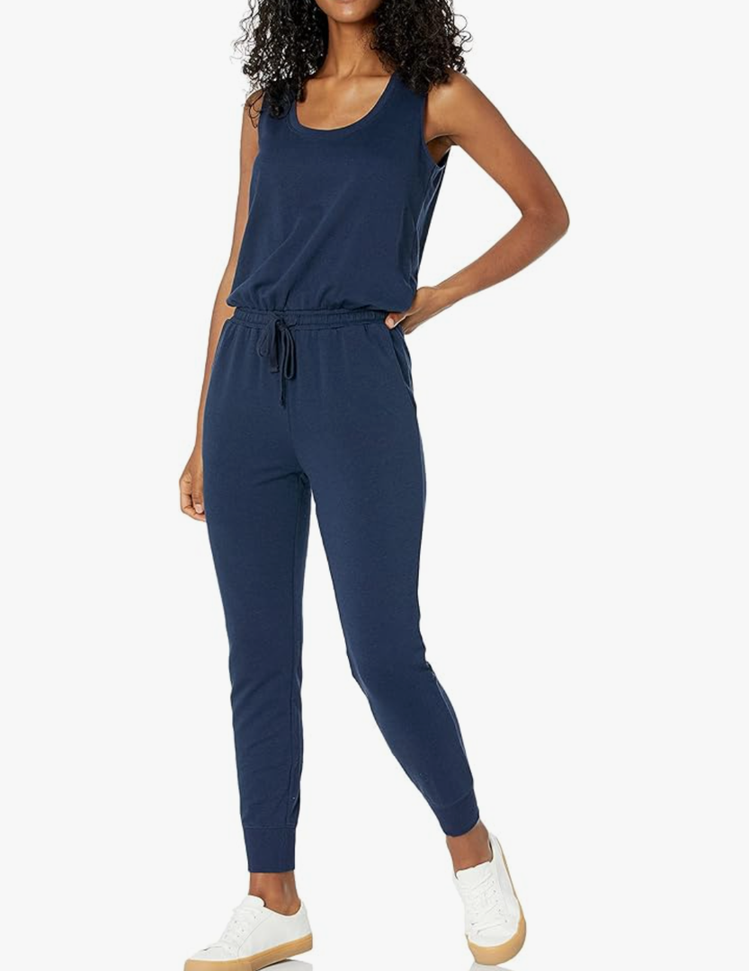 Amazon Essentials Women's Studio Terry Stretchy Jumpsuit for Exercise  Size S