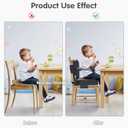 Toddler Booster Seat for Dining Table,Booster Seat for Kitchen Chair with Extended Straps,2PCS Portable with Safety Buckles,Suitable for Kids Aged 3-12 in Restaurants (Grey)
