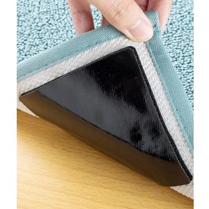 Audend Double Sided Rug Gripper, 12 Pack Non Skid Rug Pads, Rug Stickers on Wood Floor and Tile Floors, Black Carpet Gripper, Rug Gripper for Indoor, Outdoor, Home, Kitchen, Yoga Mat