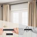 Extra Long Tension Curtain Rod No Drill by EZFurni, 82123 Inch Heavy Duty Tension Rod with Lock-In Stability, Spring-Loaded Non-Slip Secure Hold for Shower, Window, Patio, 1.26" Diameter, Black