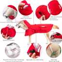 Dog Raincoat,Waterproof Rain Poncho with Hoodie, High Reflective Adjustable Pet Rain Jacket with Leash Hole for Small Medium and Large Dogs (Red, Medium)