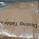 VECELO Small Round Dining Table Set for 2, Wood Tabletop with Strong Metal Frame, Modern Dinette with Chairs for Kitchen, Breakfast Nook Living Room, Faux Marbled & White (31.5 inches diameter)