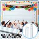 Motiskyy 3 Rolls Lined Notebook Bulletin Board Paper 4 X12 ft Fade Resistant Paper Roll for Classroom Decor Straight Border Trim Lined Pattern Borders for School Classroom Bulletin Board Chalkboard