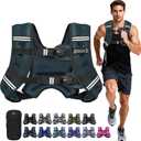 BAGAIL Comfort-Fit Weighted Vest for Woman, Even Weight Distribution, Faster Weight Loss, No-Chafe or Bounce for Walking & Running with Detachable Phone Pouch & Reflective Stripes (30lbs) (Steel Blue)