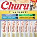 INABA Churu Cat Treats, Lickable, Squeezable Creamy Pure Cat Treat with Green Tea Extract & Taurine, 0.5 Ounces Each Tube, 20 Tubes, Tuna Variety Box (EXP 04/02/27)