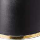Kraftware Sophisticates Black/Polished Gold Brass Waste Basket with 3/4-Inch Bands and Brass Bumper