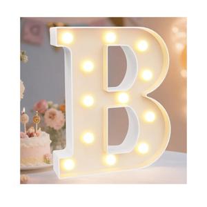 ENSHUI Colorful Light Up Letters Marquee Letter Lights, LED Letters with Lights, Battery Powered Auto Color Changing Lighted Letter Signs for Party, Birthday, Table, Wall Decoration, Christmas Gift B, Set of 2