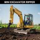 Mini Excavator Ripper Attachments - Single Hook Backhoe Mini Excavator Accessories Parts for Excavators up to 2 Tons