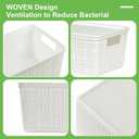 6 Pack Plastic Storage Baskets With Lids,White Breathable Stackable Storage Bins,Small Storage Containers,for Organizing Storage Baskets on Desktops,Closets,Playrooms,Classrooms,Offices, Set name: Plastic Lids Set of 6