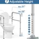 HOMLAND Toilet Safety Rails for Seniors, Adjustable Height & Width 350lb Toilet Handles for Elderly and Disabled, Foldable Toilet Safety Frame, Fit Any Toilet