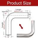 OD 4'' Inch (102MM) 90 Degree Bend Elbow Stainless Steel Turbocharger Pipe Tube Intercooler Pipe High Class Brushed Treatment Air Intake Tube Pipe Polished Universal-2PCS