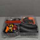 Slot Car Race Track Sets,2 in 1 Race Car Track with 4 High-Speed Slot CarsGift Toy for Boys Kids Ages 5 6 7 8-12,Dual Power (Source) Cars Track,Dual Racing Game Lap Counter Circular Overpass Track