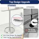 STWWO Hand Towel Holder, Stainless Steel Towel Holder Stand for Bathroom, Kitchen Countertop, T-Shaped Hand Towel Rack Stand, Brushed Nickel