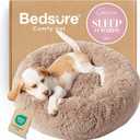Bedsure Dog Beds for Small Dogs - Round Cat Beds for Indoor Cats, Washable Pet Bed for Puppy and Kitten with Slip-Resistant Bottom, 20 Inches, Camel