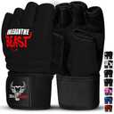 BEAST RAGE Taekwondo Karate Gloves for Men and Women, Boxing Training Gloves MMA Kickboxing Sparring Martial Arts Boxing Gloves – Training Light Workouts, Muay Thai, Karav MAGA (Black, L)