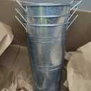 3 pcs 10inch Small Galvanized Flower Bucket,Small Metal Vases for Flowers,Metal Vase,Galvanized Buckets for Party,Rustic Flower Vase,Rustic Vases for Home Dcor (Silver, 10inch Height)