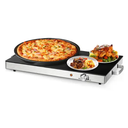 Costway - 22''x 14'' Electric Warming Tray Hot Plate Dish Warmer w/ Adjustable Temperature - Silver/Black