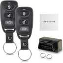 2PC Simple OBD and Remote Key Fob Replacement for Hyundai Elantra 2011 2012 2013 2014 2015 2016 OSLOKA-360T with DIY Instructions Kit