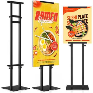 Aredy Poster Stand Display Stand Sign Holder Double Sided Banner Stand Poster Stands for Display Heavy Duty Sign Stand with Base Height Up to 75 inch for Wedding, Restaurant,Business, Supermarket