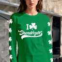 St Patricks Day Shirt Women Shamrock Shirts Lucky Irish Clover Tshirts Saint Patricks Day Long Sleeves (Green, M)