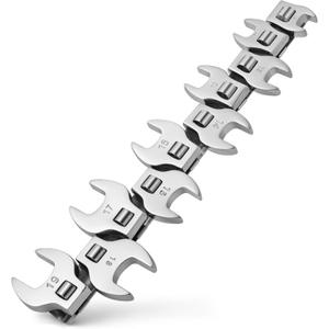 Crowfoot Wrench Set, Crows Foot Wrench Set 3/8 Drive with 10 Pieces Metric Crowfoot for Automotive Repair (Metric)