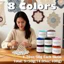 Crochet Thread, Size 10 Mercerized Cotton Lace Yarn Set, 8 Pearl 50g Balls Yarn for Hand Knitting