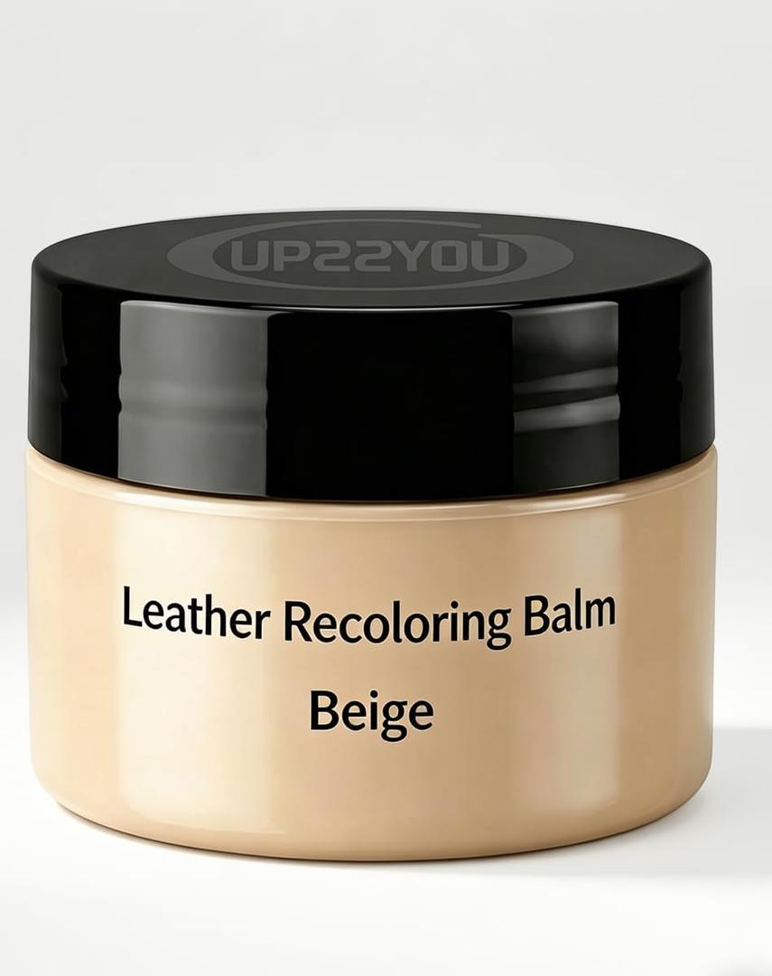 Beige Leather Recoloring Balm - Leather & Vinyl Color Restorer, Covers Scratches/Fading, for Car Seats, Sofas, Shoes & Furniture​