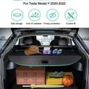 Powerty Cargo Cover for 2020 2021 Tesla Model Y 5-Seaters(Not for 7-Seaters), Canvas Trunk Cover Privacy Screen Rear Truck Replacement for Model Y Accessories