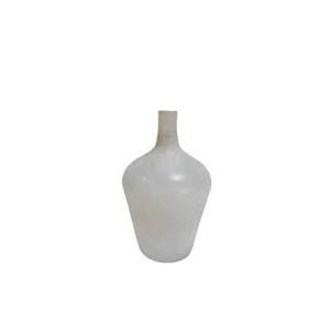 Sanded Glass Vase Ivory 13In