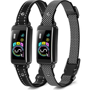 Bark Collar, 2 Pack Smart Dog Bark Collar for Large Medium Small Dogs, Anti Barking Device for Dogs Training Collar with Beep Vibration Harmless Shock, 5 Adjustable Sensitivity (Black)