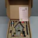 Fairy Garden Kit – 11-Piece Fairy House Set - 7.1" High Fairy House for Outside with Open Door & Solar Light, Fairy & Dog Figurines, Mushrooms & Miniature Accessories – Outdoor Decor Gift