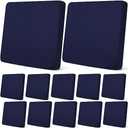 Newwiee 12 Pcs Patio Outdoor Cushion Covers Replacement Waterproof Stretch Sofa Couch Cushion Covers Washable Individual Couch Slipcovers Set Furniture Protector for Pets(20-27 Inch,Navy)