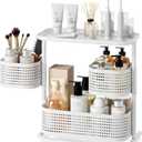 3-Tier Rotating Bathroom Counter Organizer, Vanity Tray for Makeup & Skincare, Countertop Spice Rack Storage, Space-Saving Shelf for Bathroom, Kitchen, Laundry Room, Baby Bottle Station, White