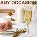 Plastic Champagne Flutes, 36 PCS Gold Glitter Disposable Wine Glasses Reusable Plastic Cocktail Cups for Home Daily Life Party Birthday Wedding Toasting Drinking Champagne(6 oz)