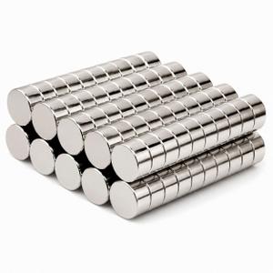 Neodymium Disc Magnets 6mm x 3mm (1/4x1/8 inch) N48 100 Pack | Rare Earth Round Magnets for Fridge, Whiteboards, Notes, Photos & Home Office Organization