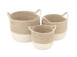 Baskets, Set of 3 for Home, Office, Dorm Room, Living Room, Bedroom, Bathroom, Nursery Storage and Organization (GRAY)11x9/13x10/14x12 inch