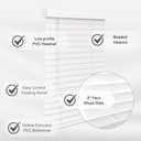 LOTUS & WINDOWARE Cordless Faux Wood Blinds, 35" Wide x 72" Long, Smooth, Snow White, 2 Inch Horizontal Blinds for Living Room, Bedroom, Interior Door Windows