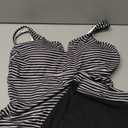 Daci Womens Striped 2 Piece Tankini Swimsuits - Tummy Control Bathing Suit with Shorts V Wire Tankini Top Ribbed Swimwear XL