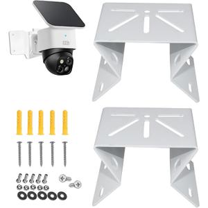 Stainless Steel Corner Camera Mount Compatible with eufy SoloCam S340/E30/E42,eufy 4G LTE Cam S330,to Achieve a 270 Wider View of Exterior Wall Corner,Bracket for PTZ Camera Outdoor Indoor (2 PCS)