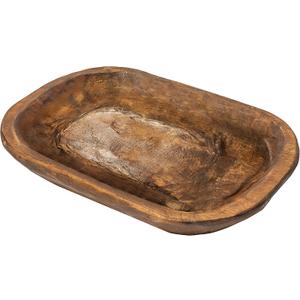 MAINEVENT Decorative Bowl Home Decor Approx 10x14 Inch, Spanish Oak Wooden Dining Room Table Centerpiece Decor Wood Bowl Key Decorative Centerpiece Baguette Bowl Made in USA (Waxed / Brown)