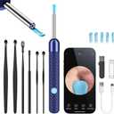 Ear Wax Removal Tool Camera - Ear Cleaner with Camera,1080P Otoscope, Ear Cleaning Tool with 6 Ear Spoon, Ear Camera for iPhone & Android Phones - Blue