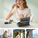 Weekly Pill Organizer 7 Day Two Times a Day, Rotatable Silicone Handle & 7 Detachable Daily Cases, Built-in Desiccant Moisture-Proof Travel Pill Box for Fish Oil, Vitamins & Supplements - Ideerfit