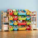 SpaceAid Toy Storage Organizer with 6 Shelves and 16 Bins, Toy Organizers Storage Bookshelf, Kids Bin Shelf Toys Box Bookcase for Bedroom Playroom Organization Room Decor, Multi-Colored