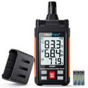 HT607 Temperature Humidity Meter High Precision Digital Hygrometer with Ambient, Relative Humidity, Dew Point, Wet Bulb Thermometer, Min/Max Hold, LCD Backlight with Cover Protector