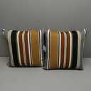 South Pine Porch Outdoor 17-inch Square Accent Pillow, Set of 2, Brick Stripe 2 Count